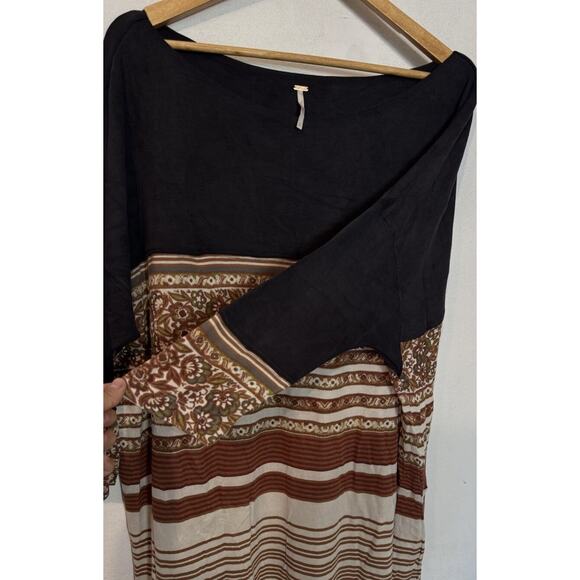 Free People Stepping Out Striped Floral Shirt Dress Large - Picture 6 of 10